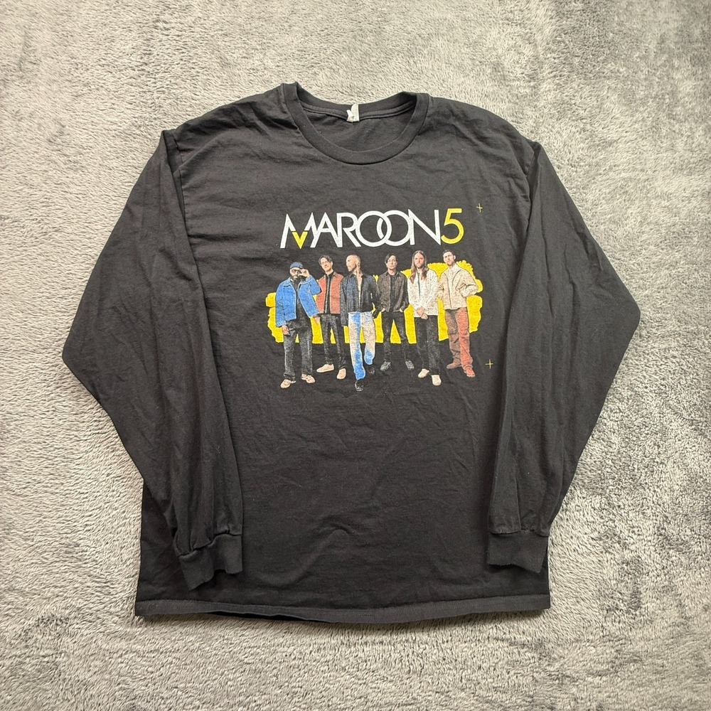 Maroon 5 Love is Like 2025 Tour Shirt Band Tee Long Sleeve Mens L Black Crew Nec